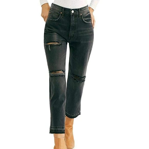 Free People We The Free Pants - Free People We The Free black cropped jeans